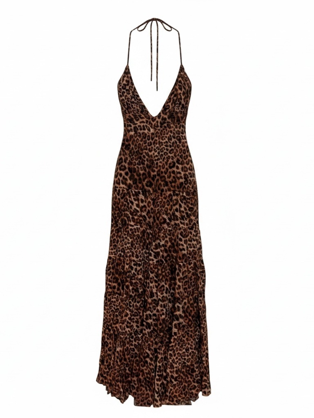 Erika Peña Leopard Print Halter Sahara Jumpsuit and Scarf